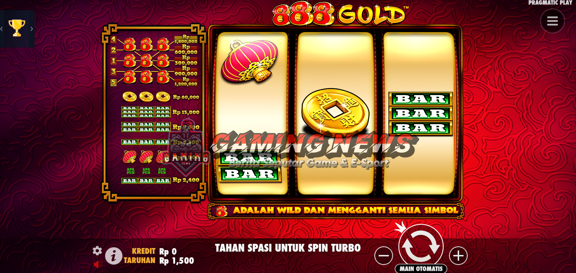 888 Gold: Slot Gacor Pragmatic Play yang Membawa Keberuntungan