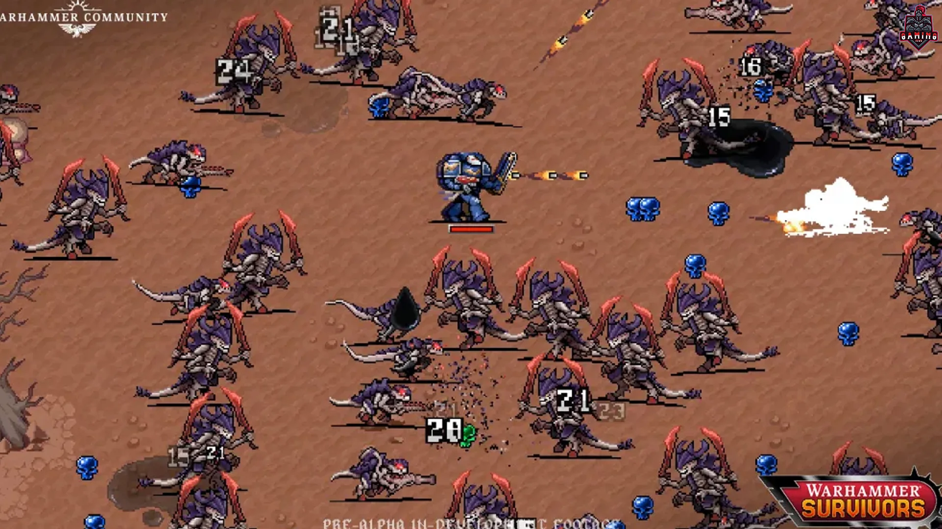 Warhammer Survivors Gameplay Bullet Heaven Dengan Karakter Warhammer Melawan Gelombang Musuh Dalam Visual Pixel Art